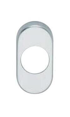 ROSE ALUX D OVAL SILVER (for narrow stile doors; pair)